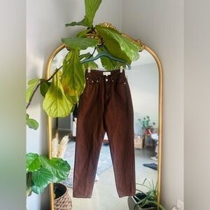 Meshki brown straight leg jeans size 0